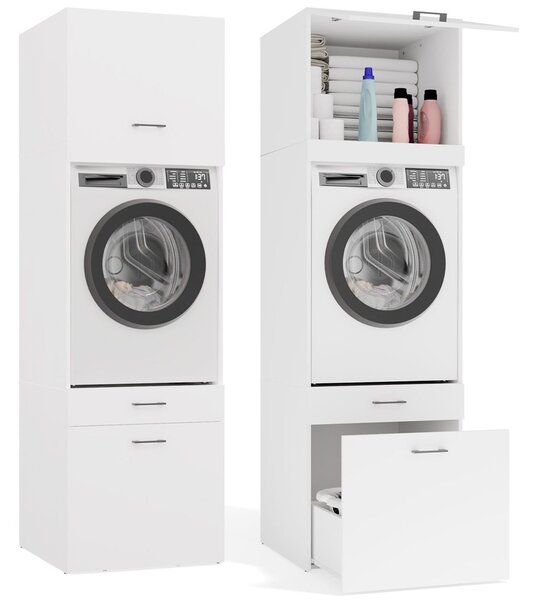 TP Living Koupelnová skříňka na pračku s nástavcem POLA 2S 64 cm bílá