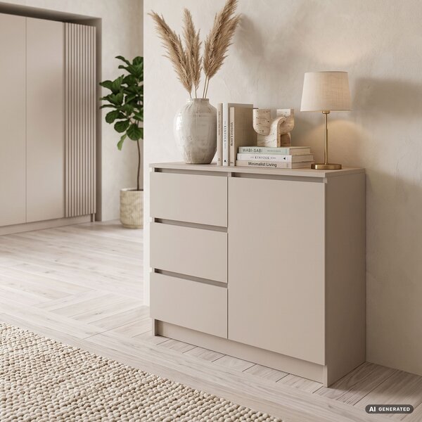 Ak furniture Komoda Jerry 1D 3SZ 80 cm kašmír