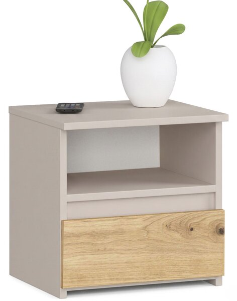 Ak furniture Noční stolek CL1 40 cm kašmír/dub Artisan