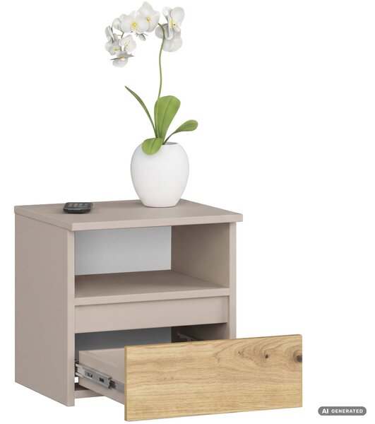 Ak furniture Noční stolek CL1 40 cm kašmír/dub Artisan