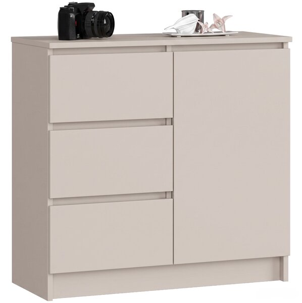 Ak furniture Komoda Jerry 1D 3SZ 80 cm kašmír