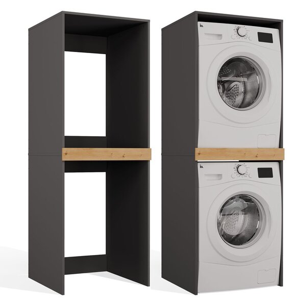 TP Living Stojan na pračku a sušičku POLA 64 cm dub Artisan/antracit