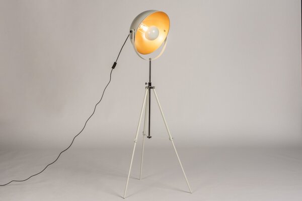 Stojací lampa Ontario Grey and Gold (LMD)