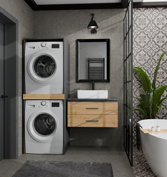 TP Living Stojan na pračku a sušičku POLA 64 cm dub Artisan/antracit