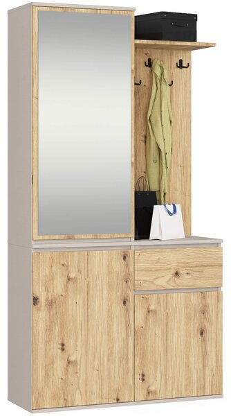 Ak furniture Předsíňová stěna Entro 95 cm kašmír/dub Artisan