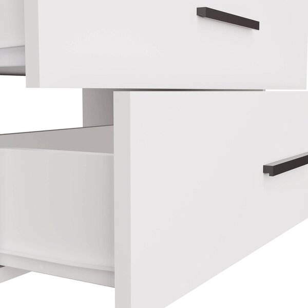 TP Living Závěsná skříňka pod umyvadlo s deskou NEL 2S 60 cm bílá/černá