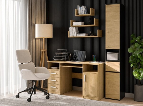TP Living Vysoká koupelnová skříňka Lior 30 cm dub Artisan/černá