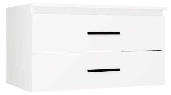 TP Living Závěsná skříňka pod umyvadlo s deskou NEL 2S 80 cm bílá/černá