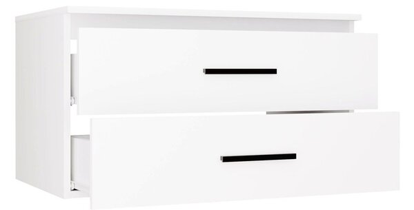 TP Living Závěsná skříňka pod umyvadlo s deskou NEL 2S 80 cm bílá/černá