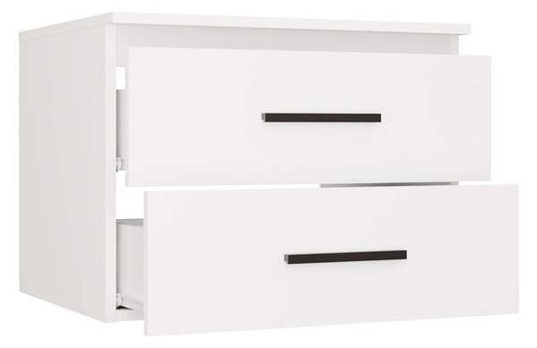 TP Living Závěsná skříňka pod umyvadlo s deskou NEL 2S 60 cm bílá/černá