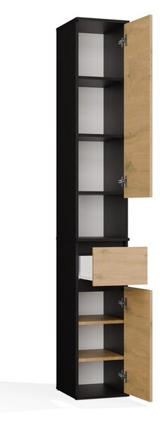 TP Living Vysoká koupelnová skříňka Lior 30 cm dub Artisan/černá