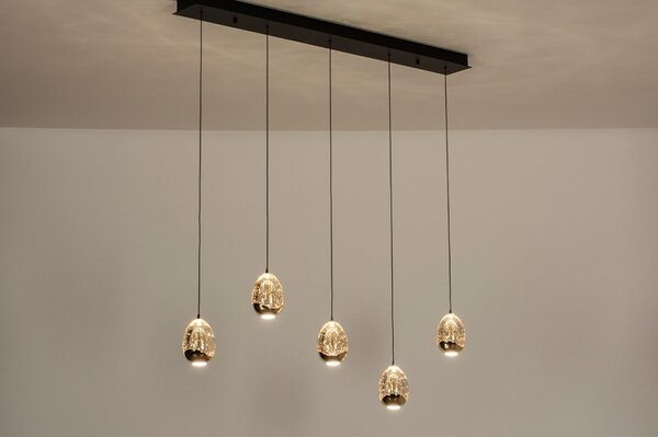 Závěsné designové svítidlo Benelux Gold 5 Lineo (LMD)