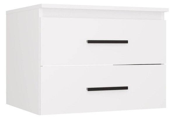 TP Living Závěsná skříňka pod umyvadlo s deskou NEL 2S 60 cm bílá/černá