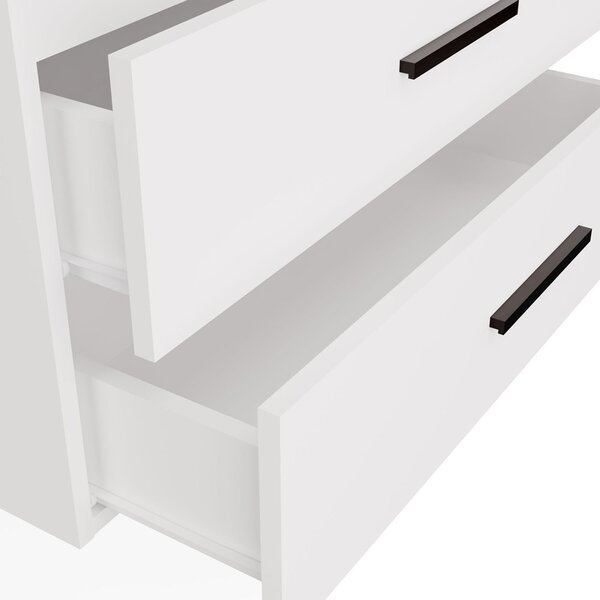 TP Living Závěsná skříňka pod umyvadlo s deskou NEL 2S 60 cm bílá/černá