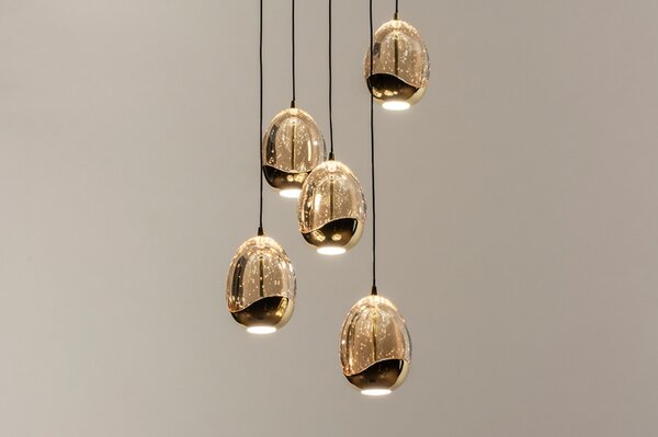 Závěsné designové svítidlo do obývacího pokoje Benelux Gold 5 (LMD)
