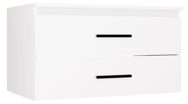 TP Living Závěsná skříňka pod umyvadlo s deskou NEL 2S 80 cm bílá/černá