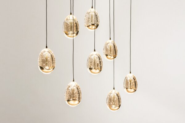 Závěsné designové svítidlo nad stůl Benelux Gold 7 Lineo (LMD)