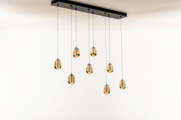 Závěsné designové svítidlo nad stůl Benelux Gold 7 Lineo (LMD)