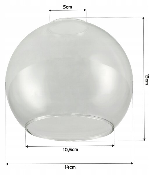 BERGE LED lustr závěsné svítidlo E27, skleněná koule, průhledné