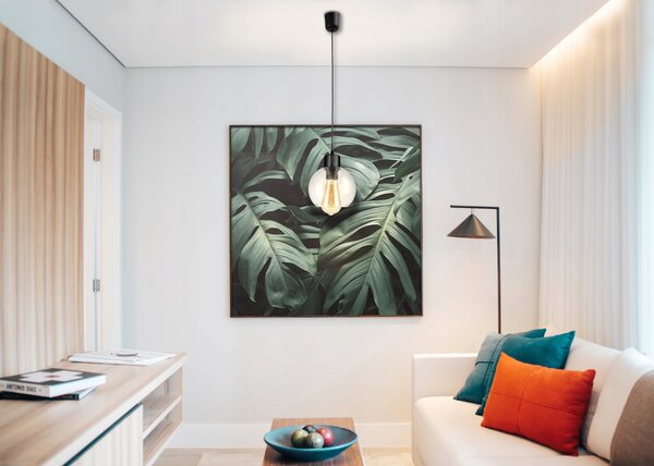 BERGE LED lustr závěsné svítidlo E27, skleněná koule, průhledné