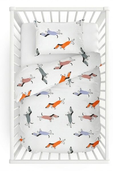 Kvalitex Bavlněné povlečení do dětské postýlky Doggy 1x 90/135, 1x 40/60cm