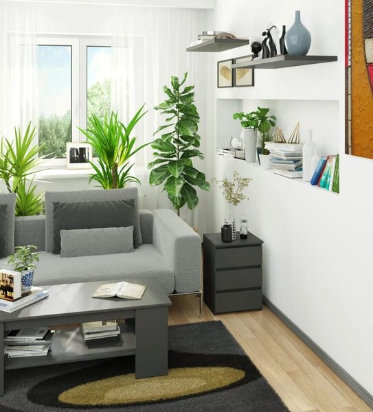 Malý noční stolek VALESTRA - tmavě šedý