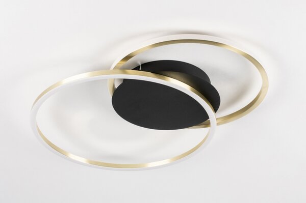 Stropní LED svítidlo do obýváku Omega 540 Black and Gold (LMD)