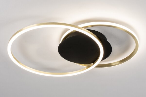 Stropní LED svítidlo do obýváku Omega 540 Black and Gold (LMD)
