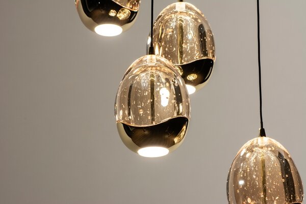 Závěsné designové svítidlo nad schodiště Benelux Gold 15 (LMD)