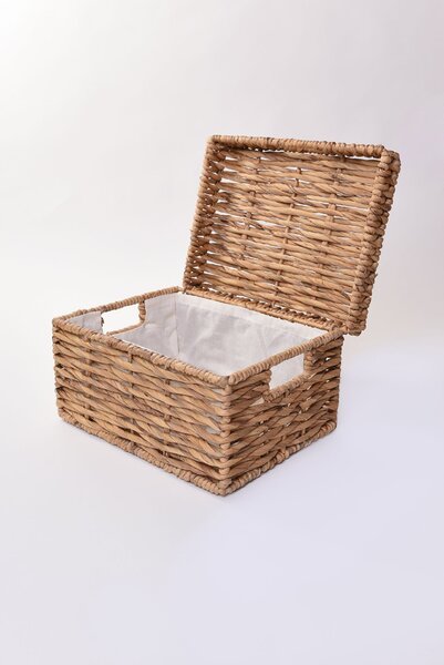 Dekorační box KIRA, vodní hyacint, šířka 34 cm, natur