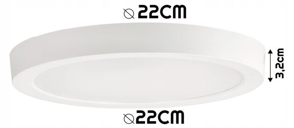 BERGE Přisazené LED stropní svítidlo 18W - 1980lm - 4000k - bílý kruh