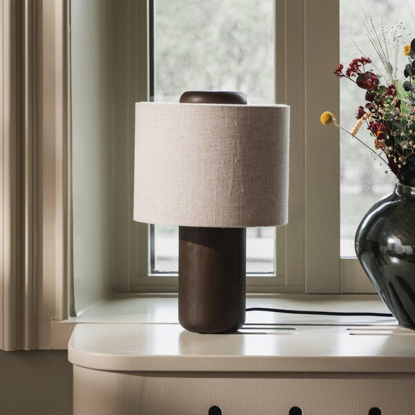 Globen Lighting stolní lampa Bosco, béžová/hnědá, výška 39 cm, Krémová / jantar, Obývací pokoj / jídelna, Dřevo