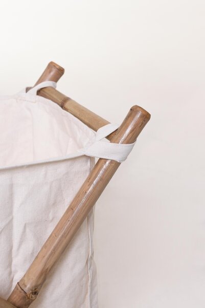 Koš na prádlo LAUNDRA, bambus, výška 57 cm, natur