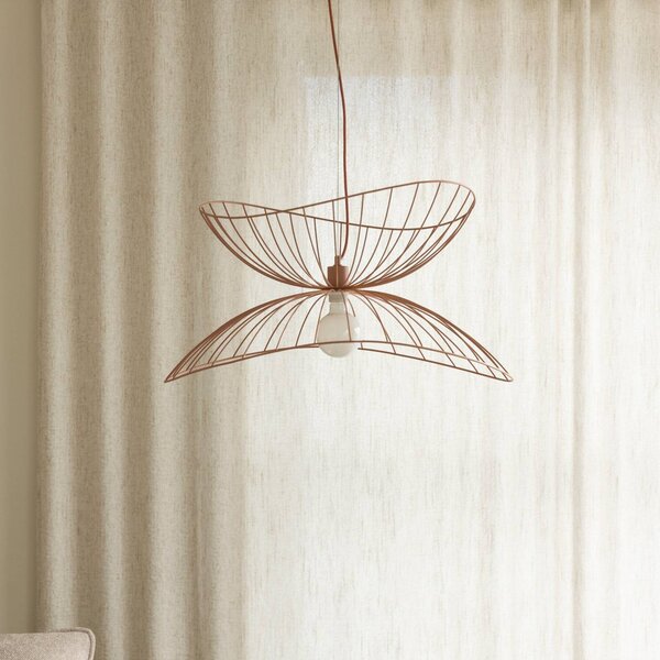 Globen Lighting závěsné světlo RAY, růžové, Ø 70 cm, kov, stmívatelný, Fialová / růžová / barva růže, Obývací pokoj / jídelna, kov, Moderní