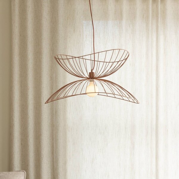 Globen Lighting závěsné světlo RAY, růžové, Ø 70 cm, kov, stmívatelný, Fialová / růžová / barva růže, Obývací pokoj / jídelna, kov, Moderní