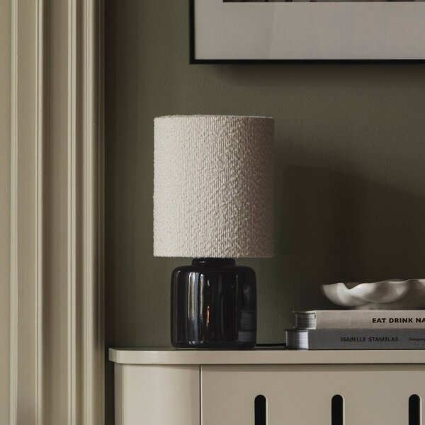Globen Lighting stolní lampa Florian, bílá/černá, výška 39 cm, Bílá / opál, Obývací pokoj / jídelna, Textil / tkanina / hedvábí, stojací lampa