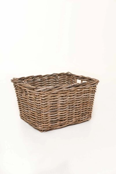 Dekorativní úložný koš CESTA, ratan, délka 50 cm, natur