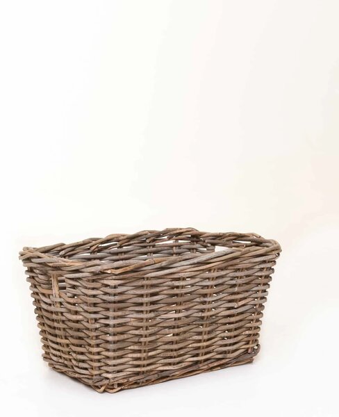 Dekorativní úložný koš CESTA, ratan, délka 44 cm, natur