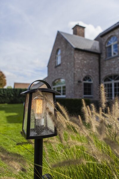 Lutec 7273601012 venkovní stojací lampa Kelsey 1x40W | E27 | IP44 -stínítko s efektem vodních kapek