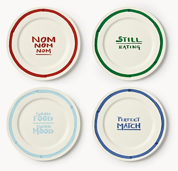 Sada porcelánových mělkých talířů s dekorativním motivem Tutti, 4 díly