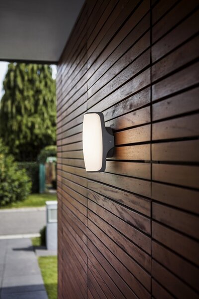 Lutec 5189901118 Seco LED Nástěnné venkovní světlo | Teplá bílá | 13W | Šedá