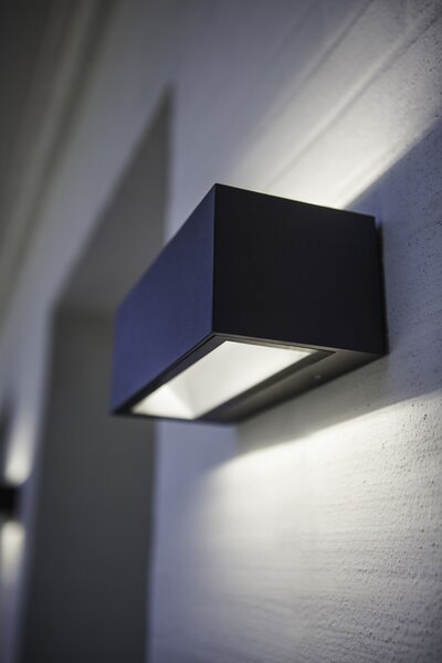 Lutec 5189112118 Gemini LED Nástěnné venkovní světlo | Teplá bílá | 20W | Šedá
