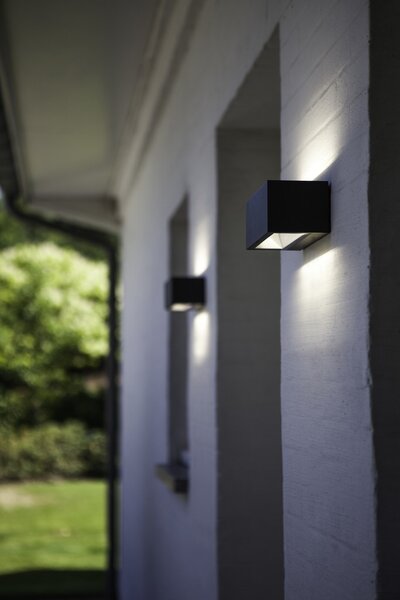 Lutec 5189112118 Gemini LED Nástěnné venkovní světlo | Teplá bílá | 20W | Šedá