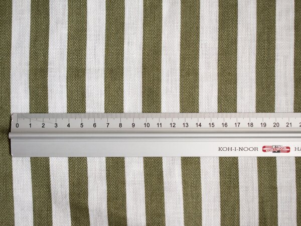 Snový svět Zelené pruhy - lněný kepr - 175 g/m2