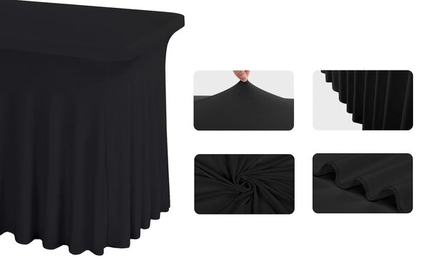 TENTino Elastický potah SKIRTING na skládací stůl 180-183x76 cm VÍCE BAREV Barva ubrusu: ČERVENÁ / RED