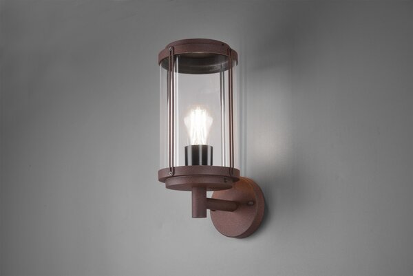 Trio 202360124 zahradní nástěnná lampa Tanaro 1x40W | E27 | IP44 - rezavě hnědá patina