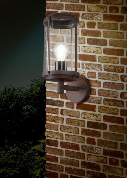 Trio 202360124 zahradní nástěnná lampa Tanaro 1x40W | E27 | IP44 - rezavě hnědá patina