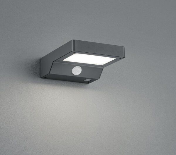 Trio R22281142 LED zahradní nástěnné solární svítidlo se senzorem Fomosa 1x4,8W |340lm | 3000K | IP44 - s pohybovým čidlem