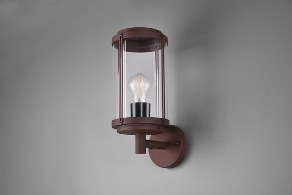 Trio 202360124 zahradní nástěnná lampa Tanaro 1x40W | E27 | IP44 - rezavě hnědá patina