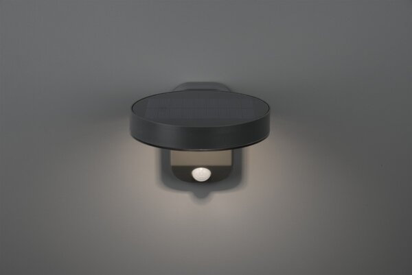 Trio R22251142 LED zahradní nástěnné solární svítidlo se senzorem Posadas 1x4,5W | 290lm | 3000K | IP44 - s pohybovým čidlem